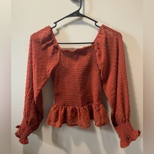 Thread Market Smocked Long Sleeve Top